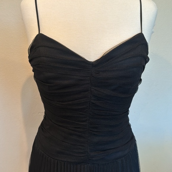 Vintage Betsey Johnson Black Tulle Dress, Midi, Pleated, Size 8, EUC! Hoco!! - Picture 1 of 11